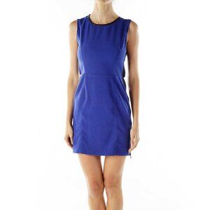 RACHEL Rachel Roy Blue Black Open Back Cocktail